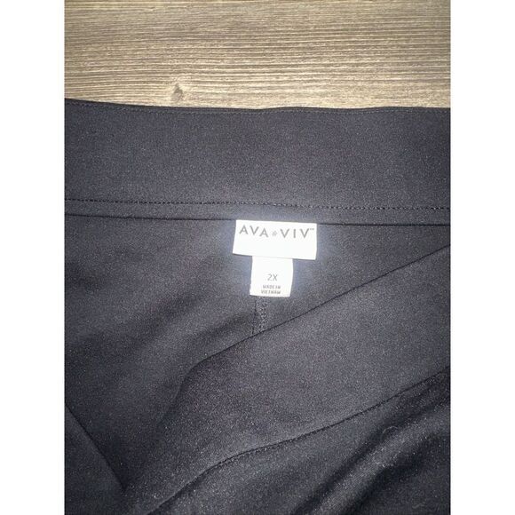 Women's High-Waisted Skinny Ponte Pants - Ava & Viv Black 2X. NWOT. S - Picture 4 of 6